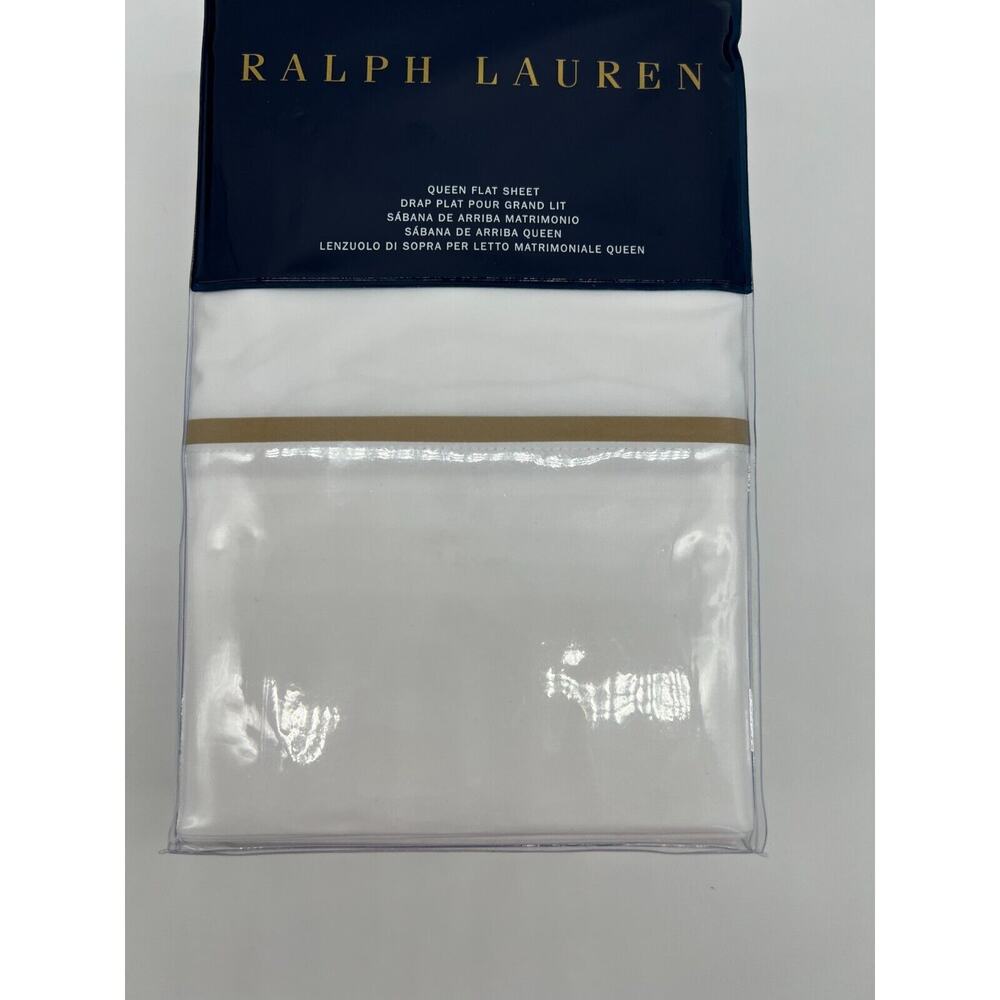 Ralph Lauren Palmer Percale Queen Flat Sheet Burnished Chamois $145.00 NEW - Picture 11 of 12